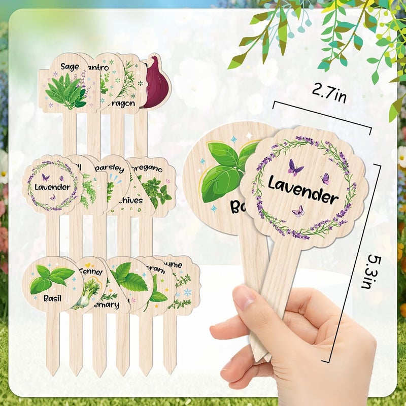 JUYRLE Plant Label Signs- 15PACK Herb Garden Markers, Plant Labels for Outdoor Garden Waterproof, Plant Tags with Names, Indoor Patio Tags for Succulent Flowers Greenery Seedling - Image 2